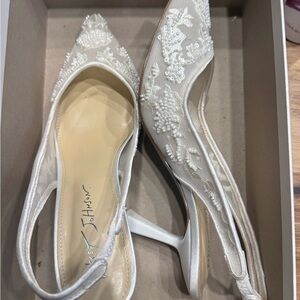 White Embroidered Women's Shoes by Betsey Johnson